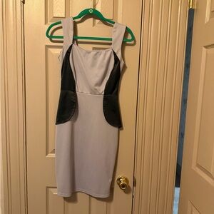 Elegant Gray and Black Mini Dress